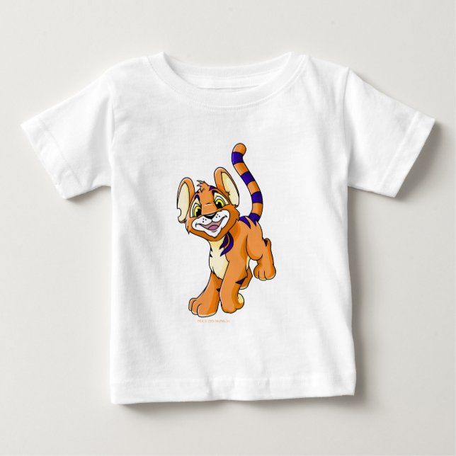 Abenteuerliches orange Kougra Baby T-shirt (Vorderseite)
