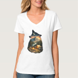 Abenteuerliches Wildnis-Camping T-Shirt