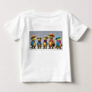 Abenteuerlustige Dino-Entdecker im Stil Baby T-shirt