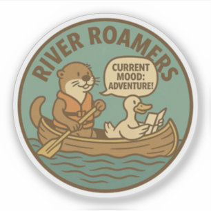 Abenteuerlustige Kanufahrer - River Roamers Aktuel Aufkleber