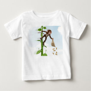 Abenteuerlustiger 3D-Zeichentrick-Affe rutscht auf Baby T-shirt