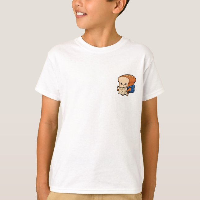 Abenteuerlustiger Brotwanderer-Entdecker Kinder T-Shirt (Vorderseite)