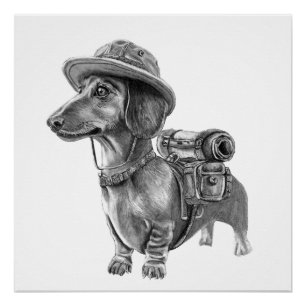 Abenteuerlustiger Dachshund Poster