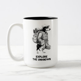 Abenteuerlustiger Dachshund-Wanderer Zuhause ist,  Zweifarbige Tasse