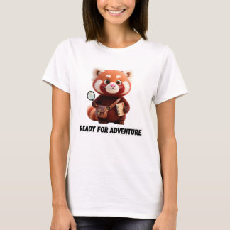 Abenteuerlustiger süßer Roter Panda Forscher T-Shirt