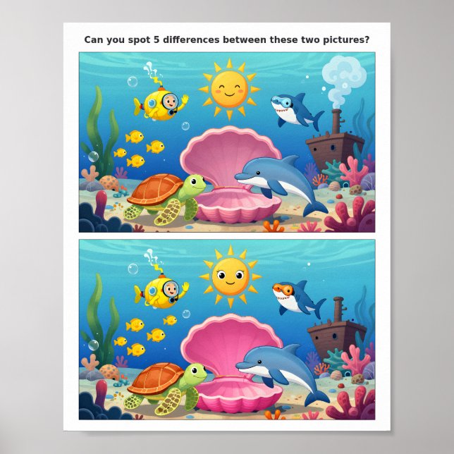 Abenteuerposter „Unterschiede entdecken“  Poster (Vorne)