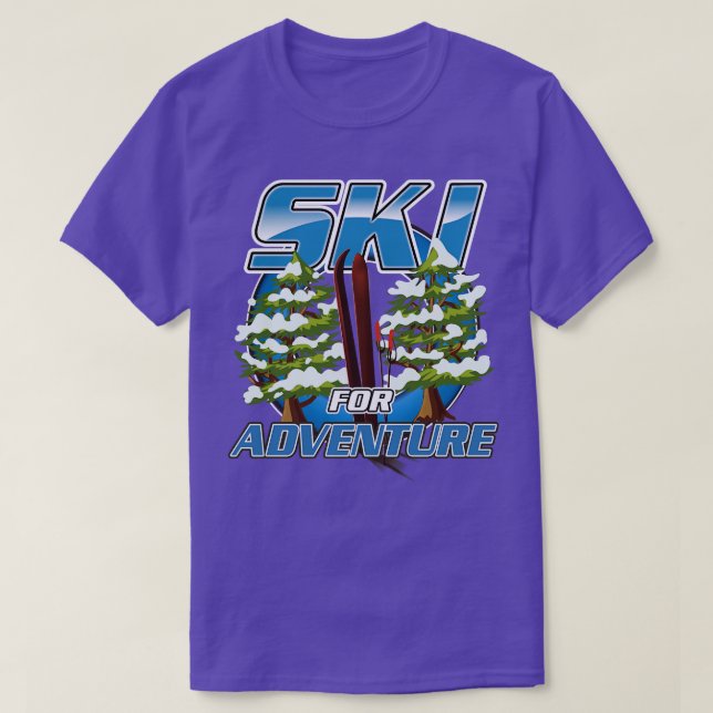Abenteuerreise mit Ski T-Shirt (Design vorne)