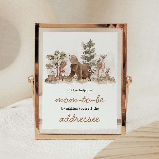 Abenteuerstation für Waldtiere: Umschlag Poster (Adventure Awaits Woodland Animals Baby Shower Envelope Station Sign)