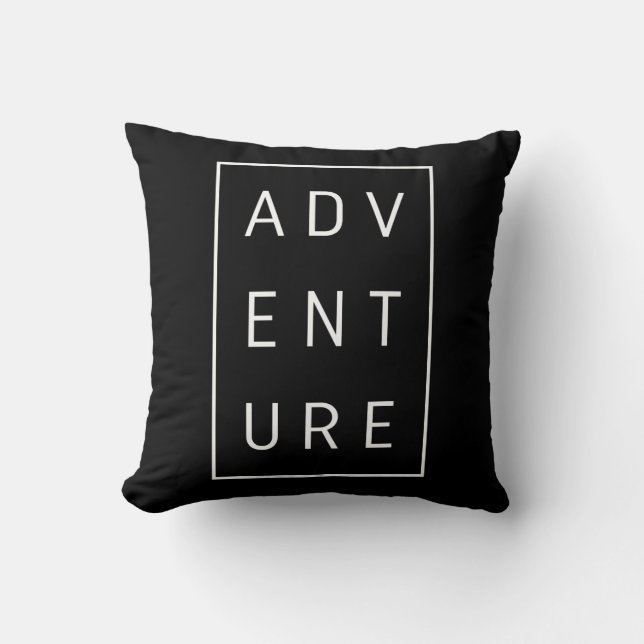 Abenteuertypografie Kissen (Vorderseite)