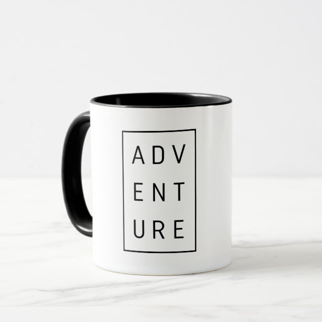 Abenteuertypografie Tasse (Vorderseite Links)