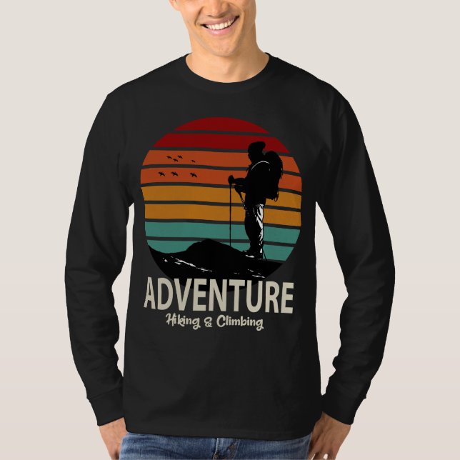 ABENTEUERWANDERUNG UND KLETTERN NATUR T-Shirt (Vorderseite)