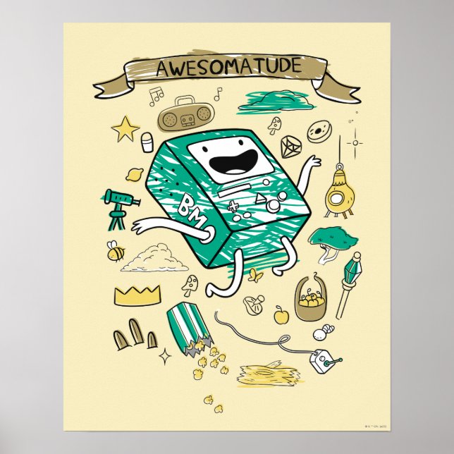 Abenteuerzeit | "Awesomatude" BMO Sketch Poster (Vorne)