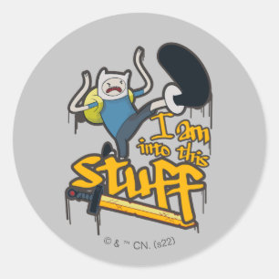 Abenteuerzeit   Finn "Ich bin in dieses Zeug" Runder Aufkleber