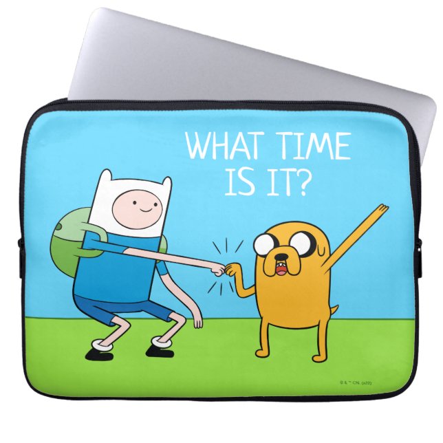 Abenteuerzeit | Finn & Jake Fist Bump Laptopschutzhülle (Vorderseite)