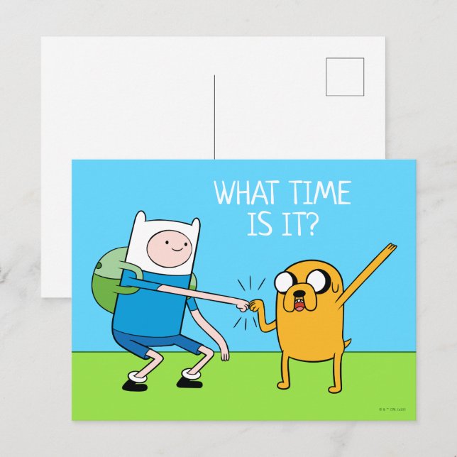 Abenteuerzeit | Finn & Jake Fist Bump Postkarte (Vorne/Hinten)