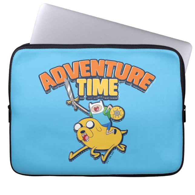 Abenteuerzeit | Finn Riding Jake Laptopschutzhülle (Vorderseite)