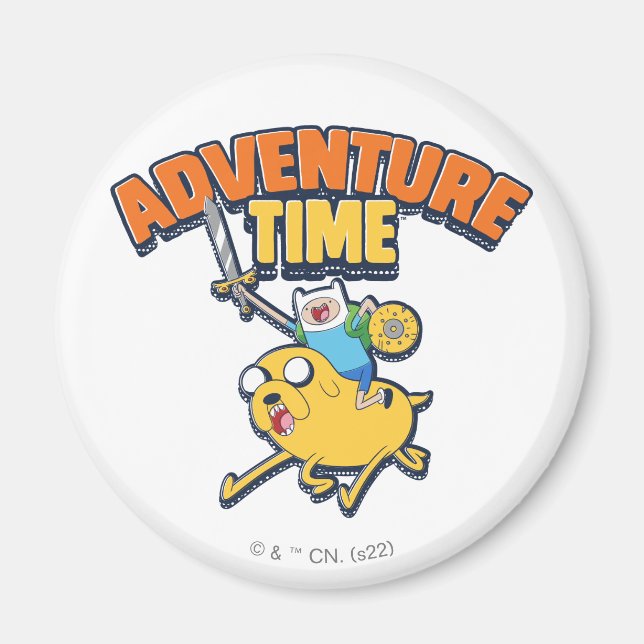 Abenteuerzeit | Finn Riding Jake Magnet (Vorne)