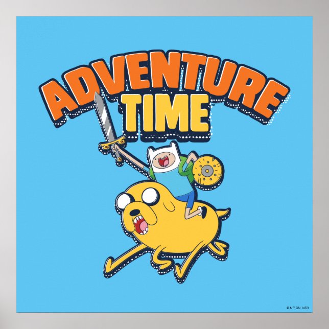 Abenteuerzeit | Finn Riding Jake Poster (Vorne)