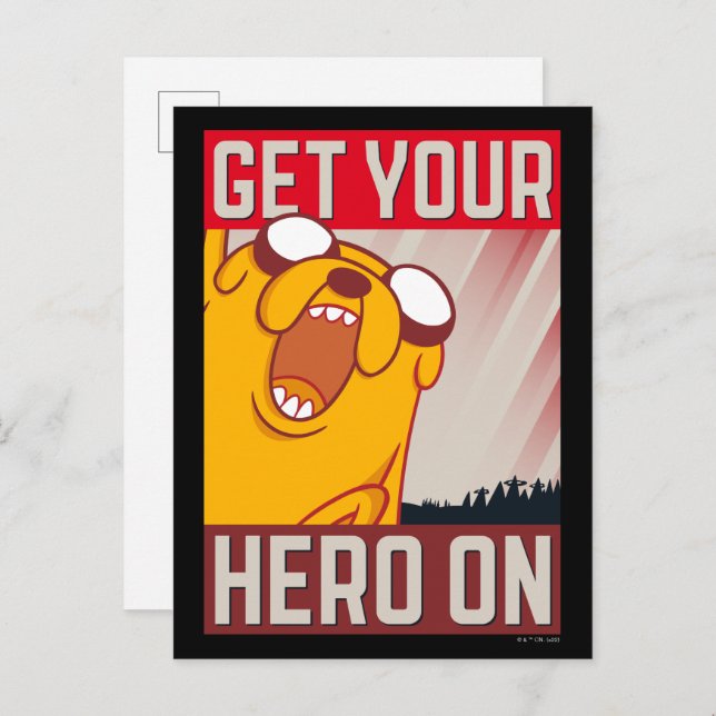 Abenteuerzeit | Jake "Get Your Hero On" Postkarte (Vorne/Hinten)
