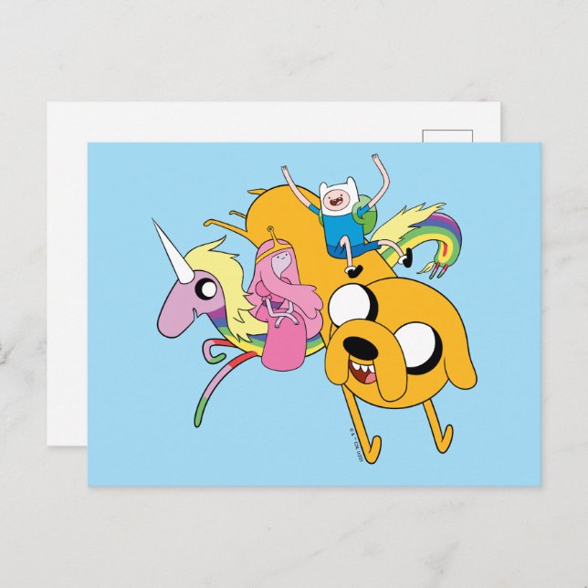 Abenteuerzeit | Lady, Bubblegum, Finn & Jake Postkarte (Vorne/Hinten)