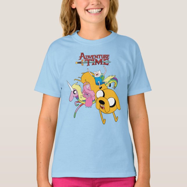 Abenteuerzeit | Lady, Bubblegum, Finn & Jake T-Shirt (Vorderseite)