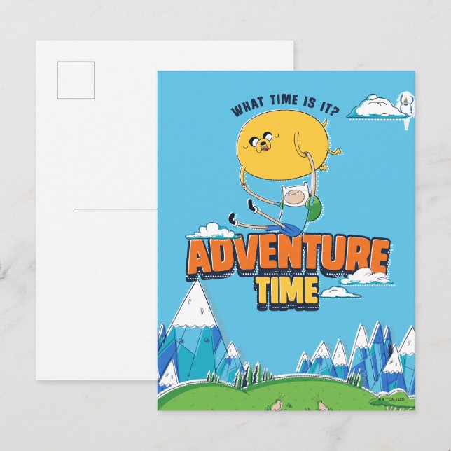 Abenteuerzeit | Schwimmbad mit Flossen Postkarte (Vorne/Hinten)