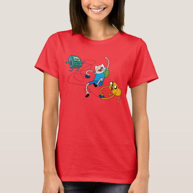 Abenteuerzeit | Spielen mit BMO T-Shirt (Vorderseite)
