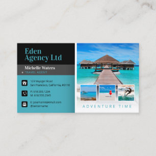 Abenteuerzeit   Tourismus   Agent für Reisen Visitenkarte