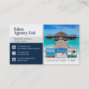 Abenteuerzeit Tourismus Agent für Reisen Visitenkarte