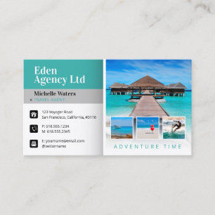 Abenteuerzeit   Tourismus   Agent für Reisen Visitenkarte