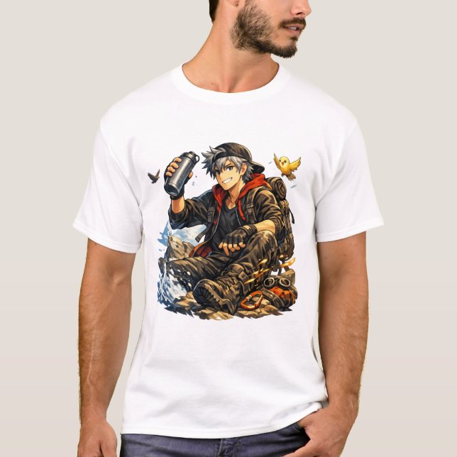 Abenteurer mit Trailbound-Style T-Shirt (Vorderseite)