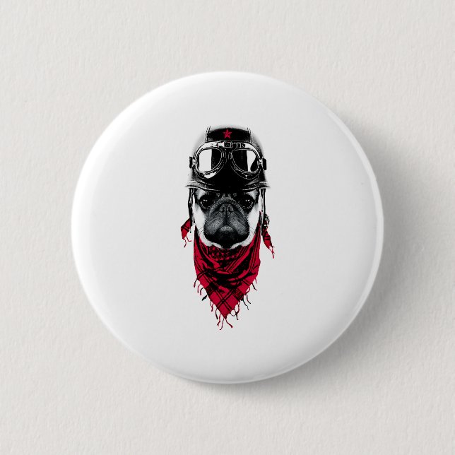 Abenteurer-Mops Button (Vorderseite)