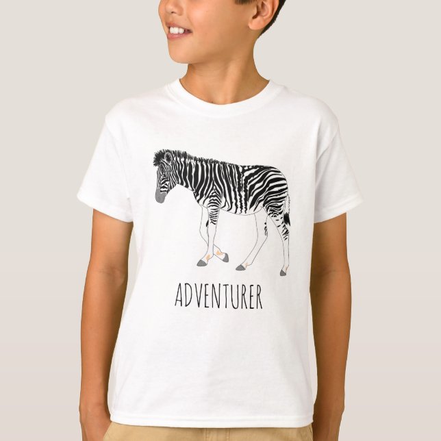 Abenteurer-Zebra-T - Shirt (Vorderseite)