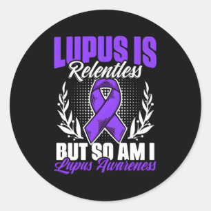 Aber bin ich also Lupus Lila Ribbon-Lupus-Bewussts Runder Aufkleber