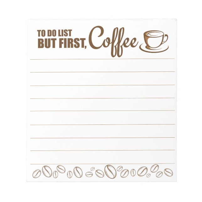 Aber der erste Coffee Notepad Notizblock (Vorderseite)