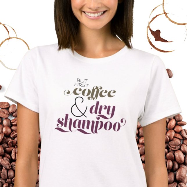 Aber der erste Kaffee Funny Zitat Typografie Grün T-Shirt (Von Creator hochgeladen)