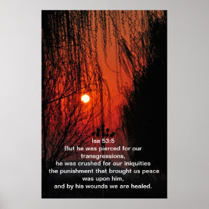 Aber er wurde für unsere Übertretungen durchgepier Poster