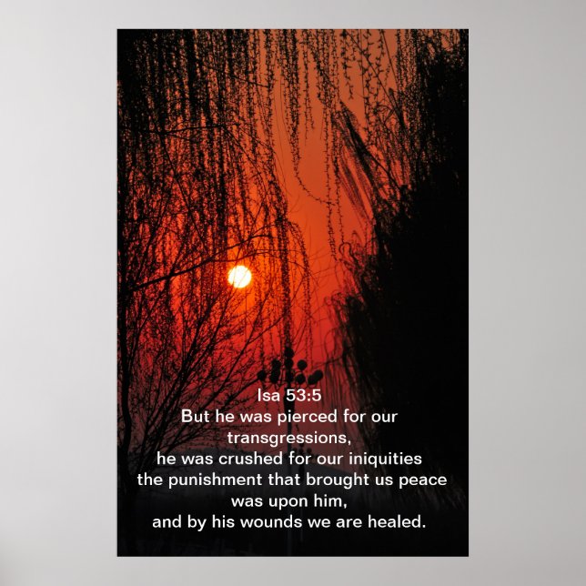 Aber er wurde für unsere Übertretungen durchgepier Poster (Vorne)