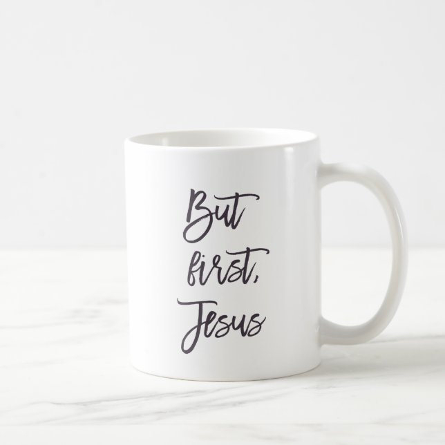 Aber erste Jesus-Kaffee-Tasse Kaffeetasse (Rechts)