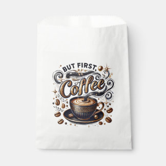 Aber erste Kaffeekunst - Stilvolles Gold Design Geschenktütchen