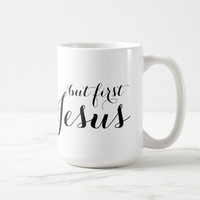 Aber erste klassische weiße Tasse Jesuss (Rechts)