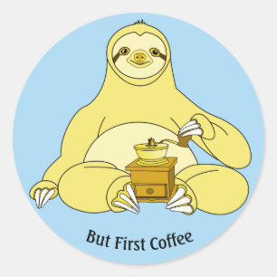 Aber erster Kaffee Runder Aufkleber