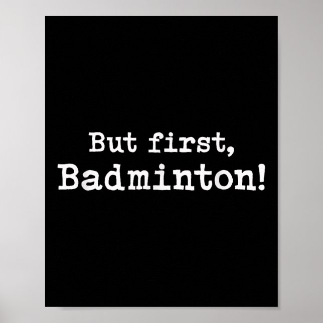 Aber First Badminton einfache Minimal Minimalistis Poster (Vorne)