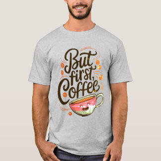 Aber First Coffee T - Shirt - Funny Coffee Lover S