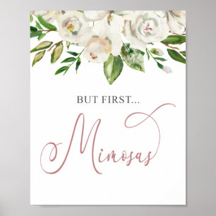 Aber First Mimosas Floral Poster
