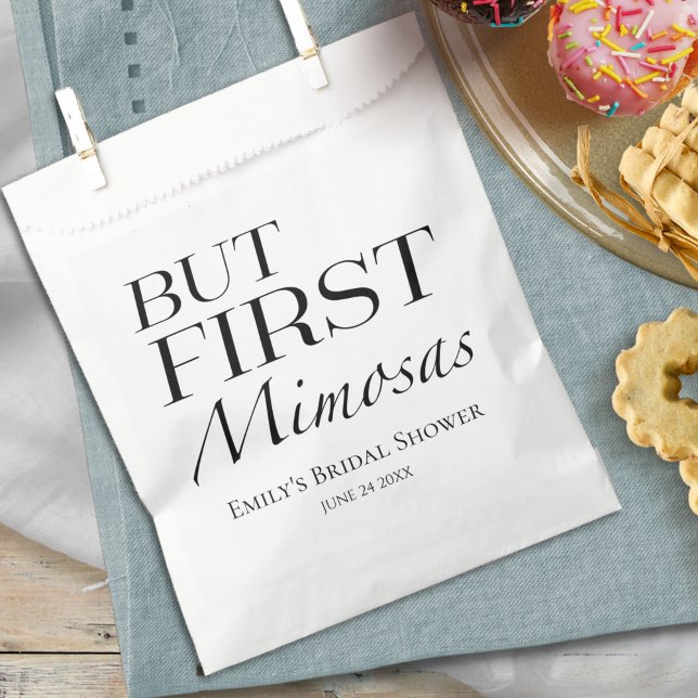 Aber First Mimosas | MINIMALISTISCHES BRAUTPARTY Geschenktütchen (Von Creator hochgeladen)