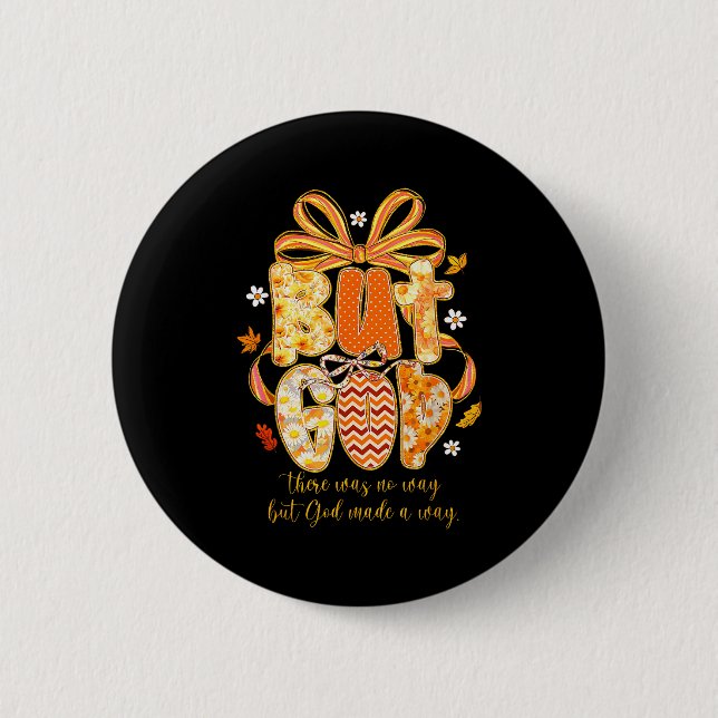 Aber Gott Vorbereitete Herbstblumen Herbst Coquett Button (Vorderseite)