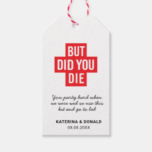Aber hast du Red Wedding Hangover Erholung Kit Die Geschenkanhänger