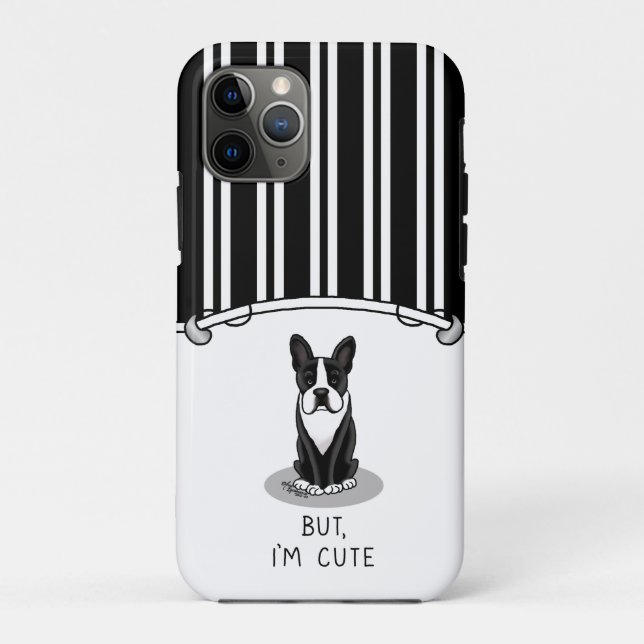 Aber ich bin Niedlich Boston Terrier (schwarz) Dog Case-Mate iPhone Hülle (Rückseite)