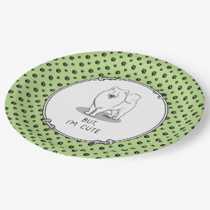 Aber ich bin Niedlich Samoyed Hund Pappteller